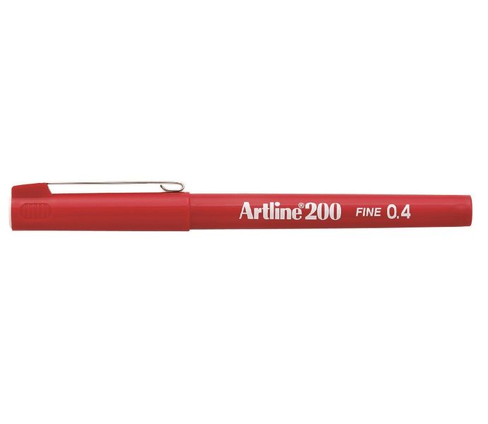 Artline - EK 200 Writing Pen 0.4mm - Red