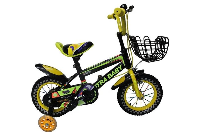 16" Bicycle with Training Wheels for Kids - Yelow