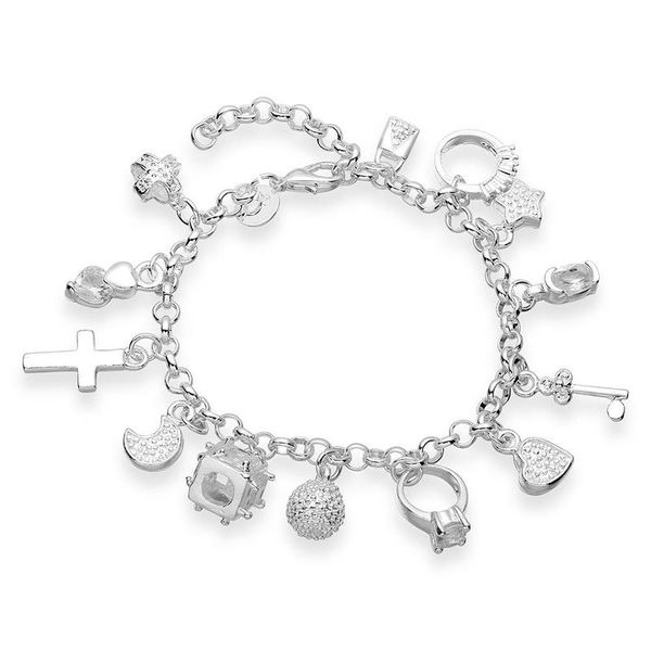 Silver Designer Charm Bracelet