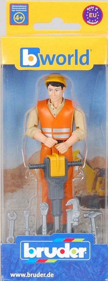 Bruder Construction worker with accessories main image 1
