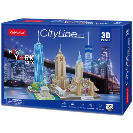 New York City Line 123 piece 3D Puzzle over 16" tall NYC Brand New 