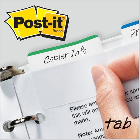 Post-it Durable Flat File Tab - Write-on - 24 / Pack 