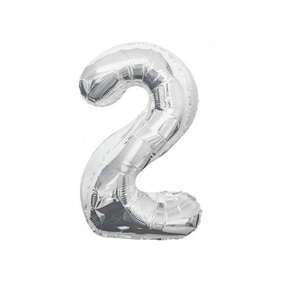 Foil Number Balloon - Silver (Number 2)