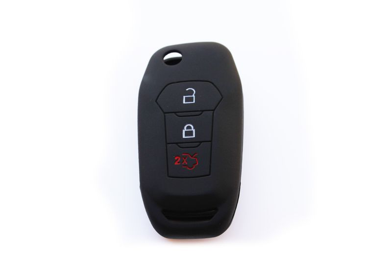 Silicone Car Key Protector for Ford Flip Key Type 3 - Black