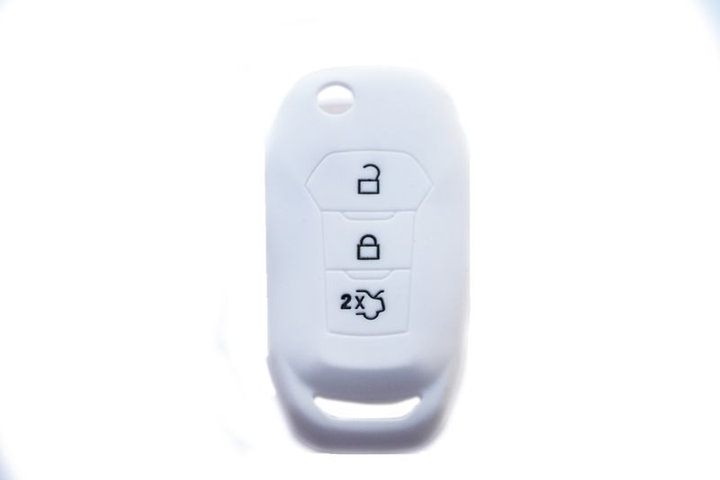 Silicone Car Key Protector for Ford Flip Key Type 3 -White