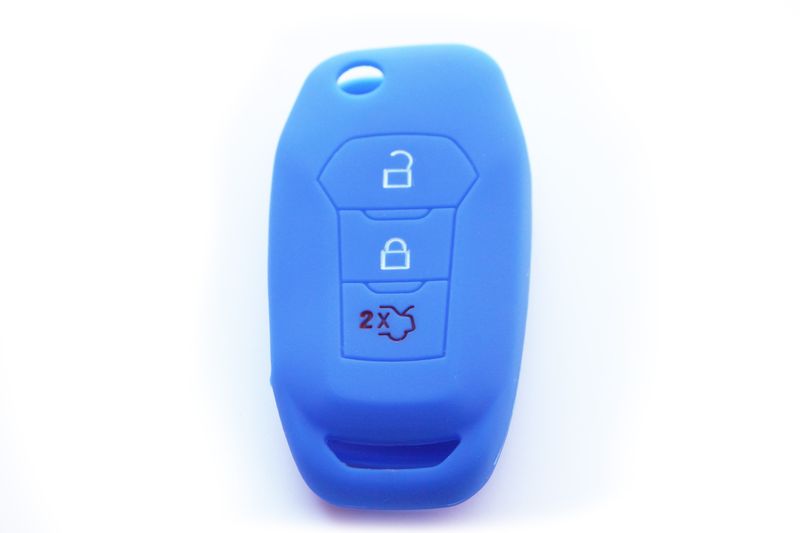 Silicone Car Key Protector for Ford Flip Key Type 3 -Blue