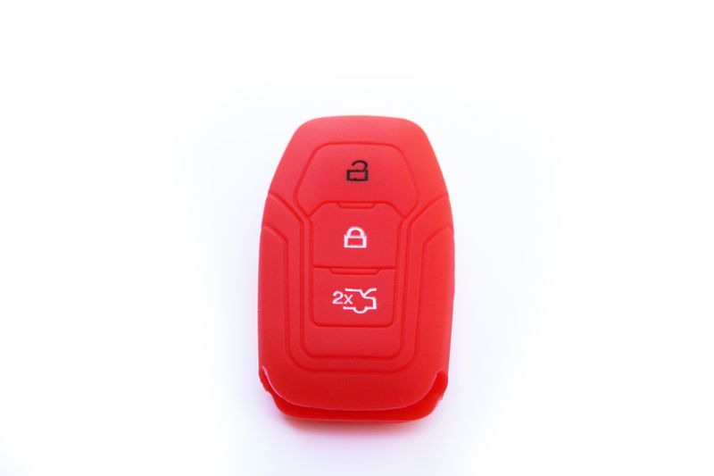 Silicone Car Key Protector for Ford Keyless Entry Type 3 - Red
