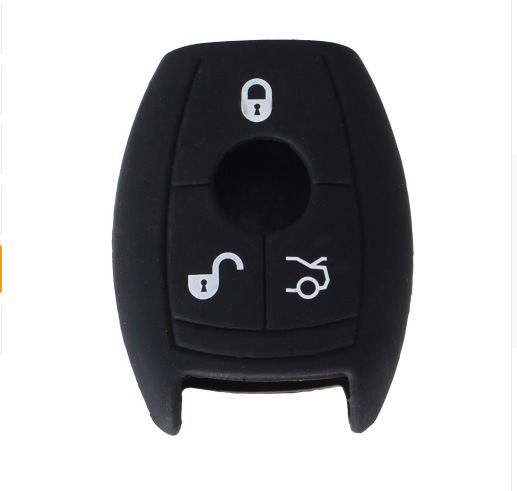 Silicone Car Key Protector for Mercedes 3 Button - Black