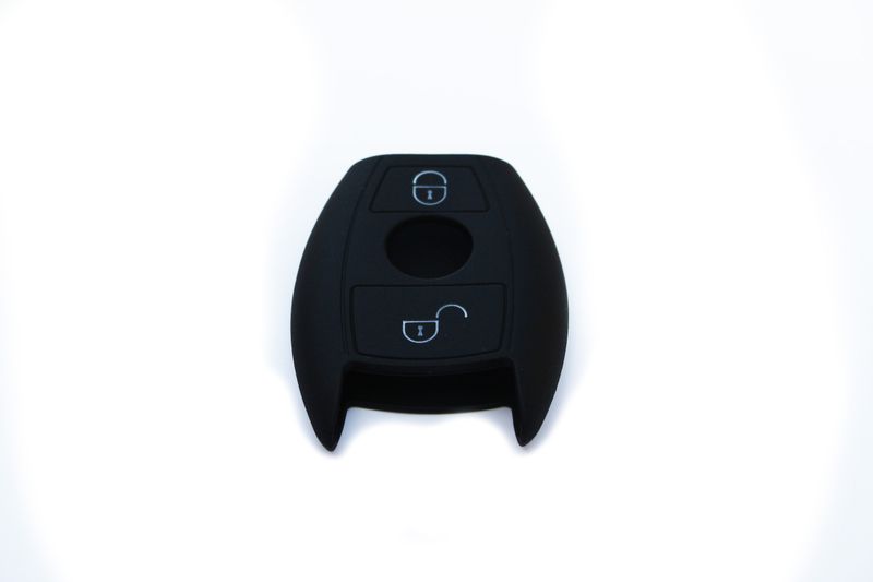 Silicone Car Key Protector for Mercedes 2 Button - Black