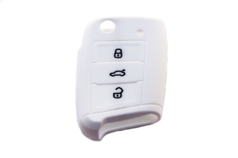 Silicone Car Key Protector for VW Mk7 Flip Key - White