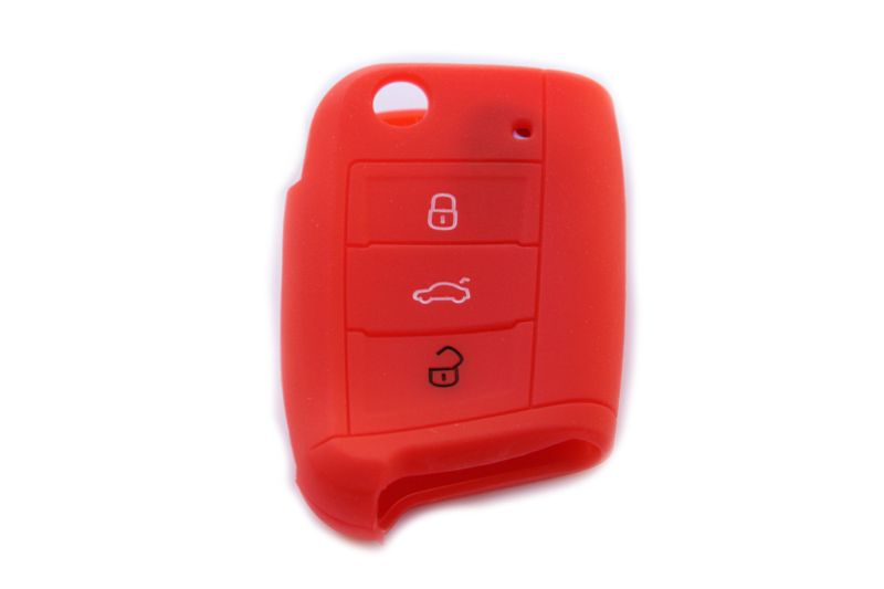 Silicone Car Key Protector for VW Mk7 Flip Key - Red