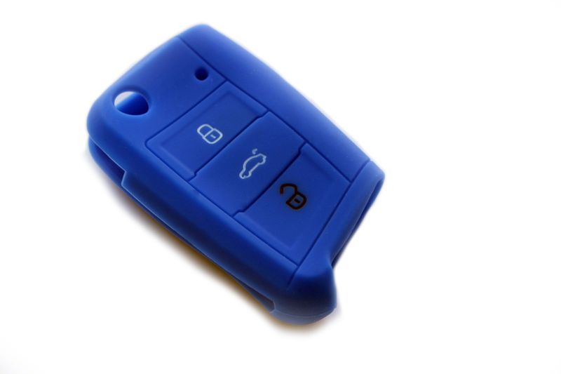 Silicone Car Key Protector for VW Mk7 Flip Key - Blue