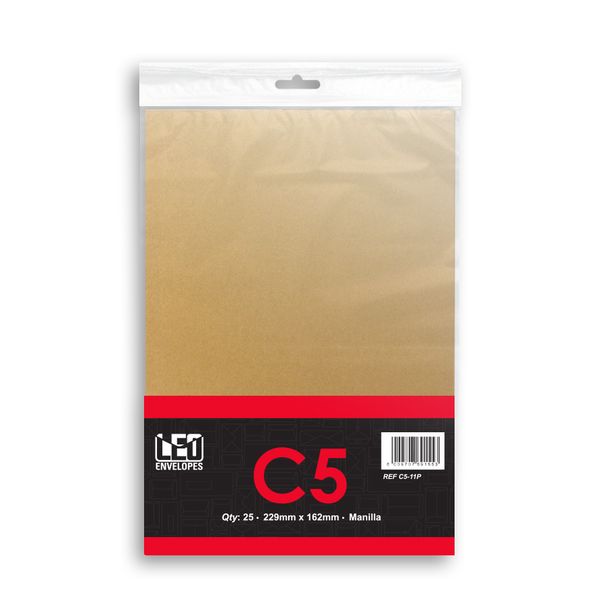 LEO: C5 Self Seal Envelopes - Pack of 25 - Manilla