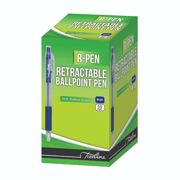 Treeline Retractable Ballpoint Pen Blue R-Pen - Box of 50