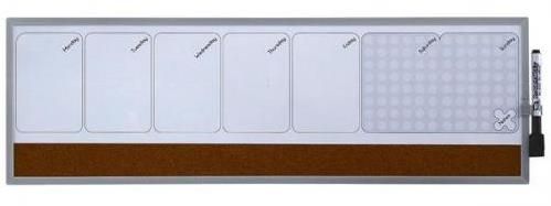 Nobo Magnetic Weekly Organiser Combi Board, 585 x 190mm