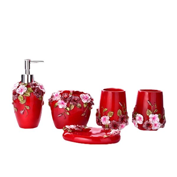 Resin Bathroom Accessories Set - 5 Piece