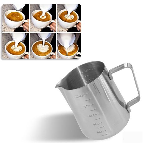 Milk Frothing Coffee Milk Frother Cup Creamer Frothing Pitcher 600ml  Stainless Steel Coffee Milk Frothing Cup Jug Coffer Pitcher Latte Art For  Home Coffee Shop Use Coffee Milk Frother Jugs Espresso St