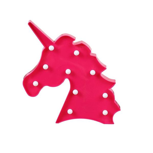 Unicorn Head Marquee LED Light - Rose Red