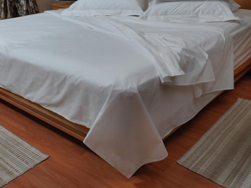 Dreyer Linen Polycotton Percale 200TC Sheet Set - White