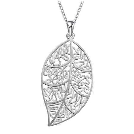 Silver Designer Leaf Necklace