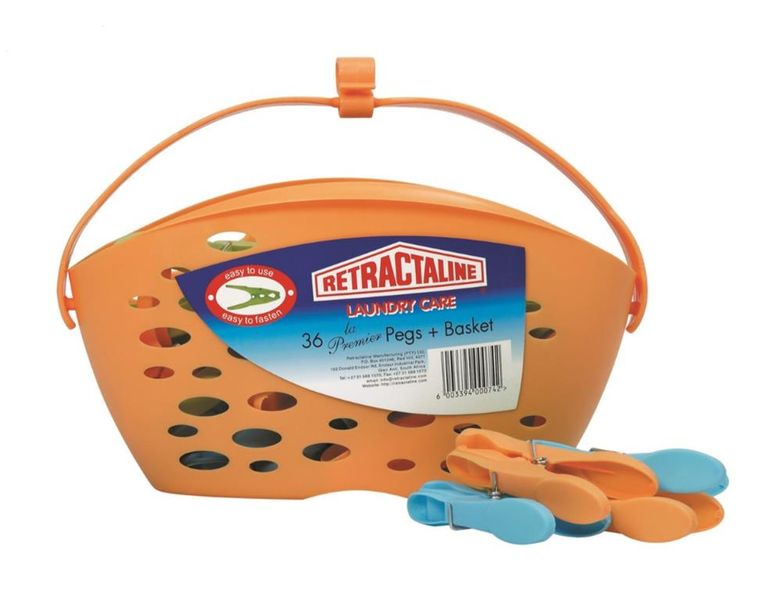 Retractaline Pegs in a Basket - 36 Piece