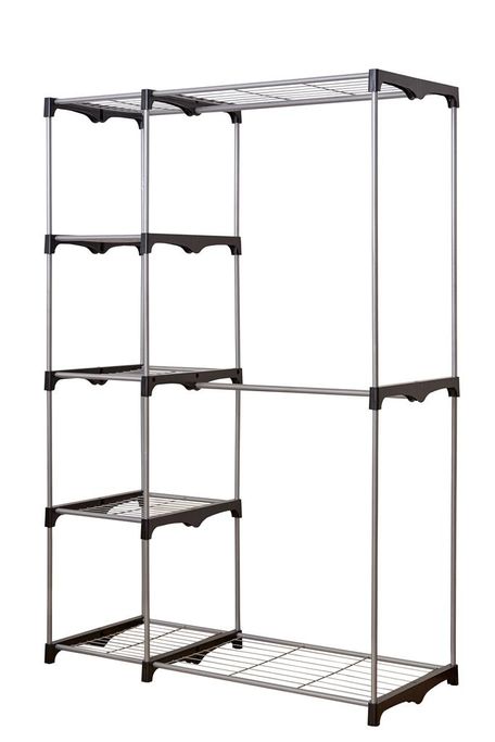 Retractaline - The Laundry House Double Rod Closet with 5 shelves ...
