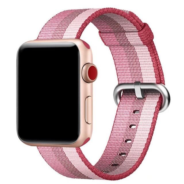 Pink Striped Woven Nylon Strap for Apple Watch (39mm/40mm/41mm) | Buy ...