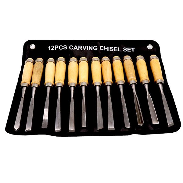 Wood Sculpture Carving Chisel Tool Set - 12 Piece