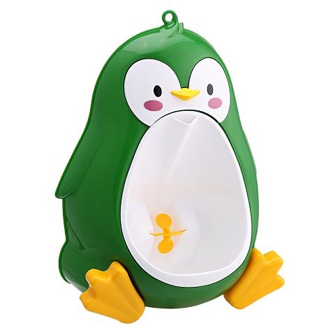 Kids Penguin Potty Wall-Mounted Training Urinal - Green