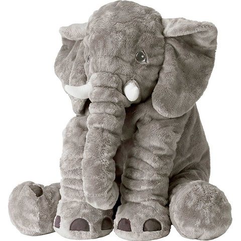 Elephant Pillow - Light Grey (Size: L)