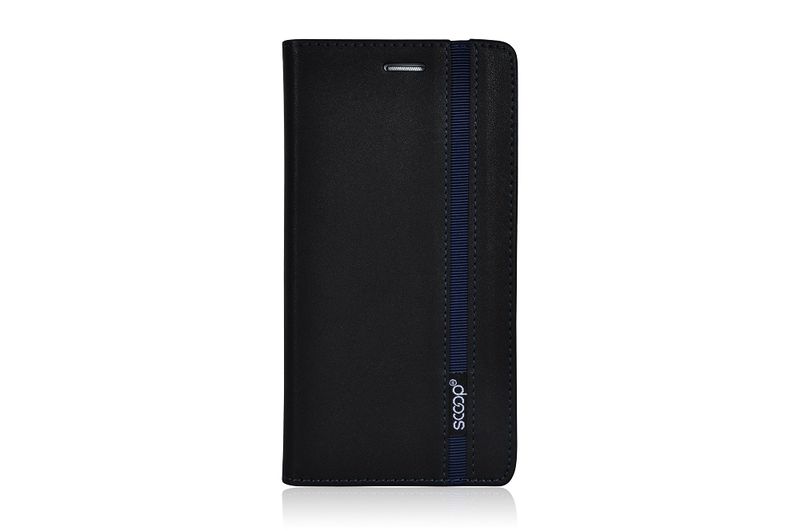 Scoop Leather Folio Case for iPhone X - Black