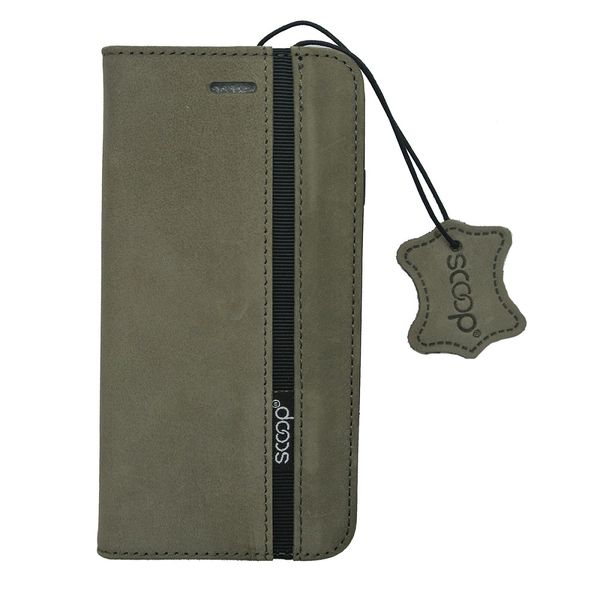 Scoop Leather Folio Case for Samsung S8 Plus - Grey