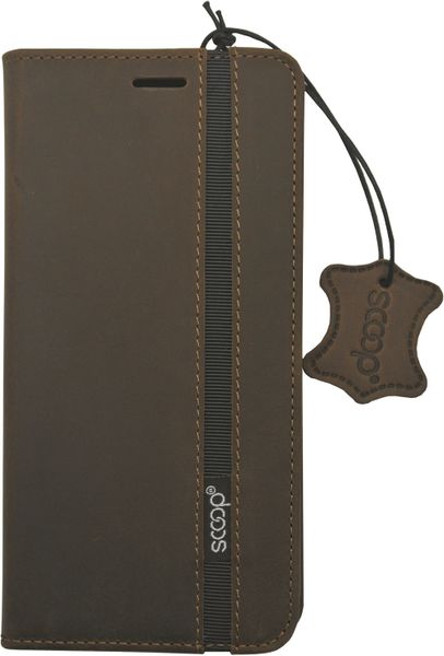Scoop Leather Folio Case for Samsung S9+ - Brown