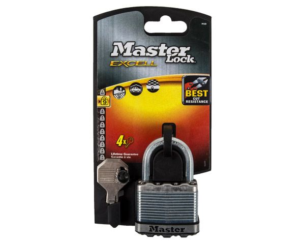 Master Lock Excell Laminated 50mm Padlock - 38mm Shackle