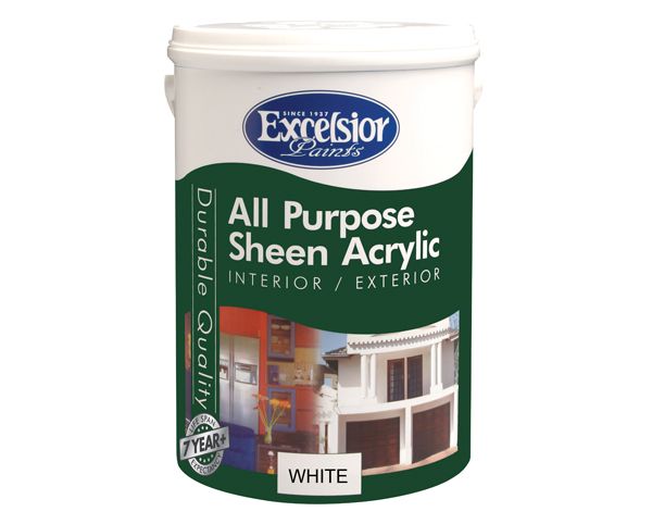 Excelsior 5L All Purpose Sheen Paint - White