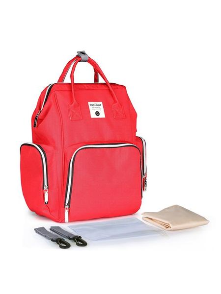 Iconix Nappy Bag Backpack with Wipe Case - Red