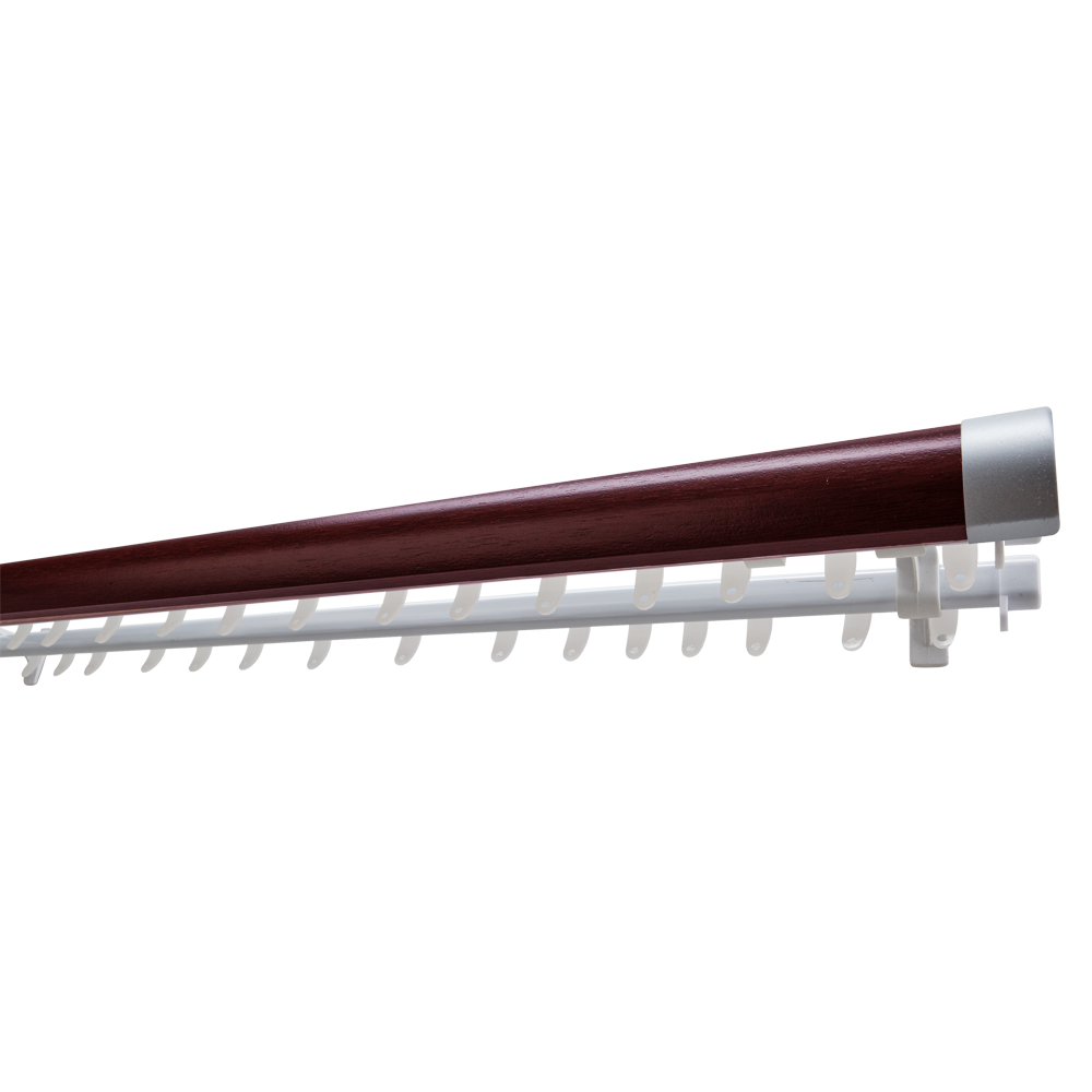 Decor Depot 40mm Clipon Wood with Double Track Mahogany (2.0m) Shop Today. Get it Tomorrow