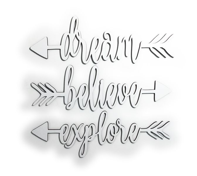 Believe, Dream &amp; Explore Arrow Wall Art