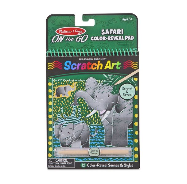Melissa &amp; Doug Safari Colour-Reveal Scratch Art Pad