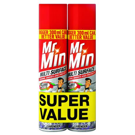 Mr Min 300ml, Value Pack, Multi Surface Cleaner, Furniture Polish, Lemon, Shop Today. Get it Tomorrow!