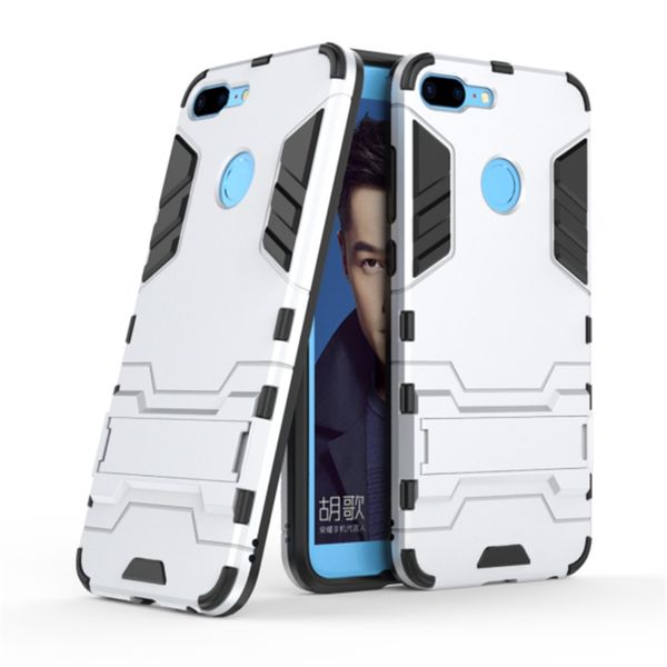 2-in-1 Hybrid Shockproof Case compatible with Huawei Honor 9 Lite Silver