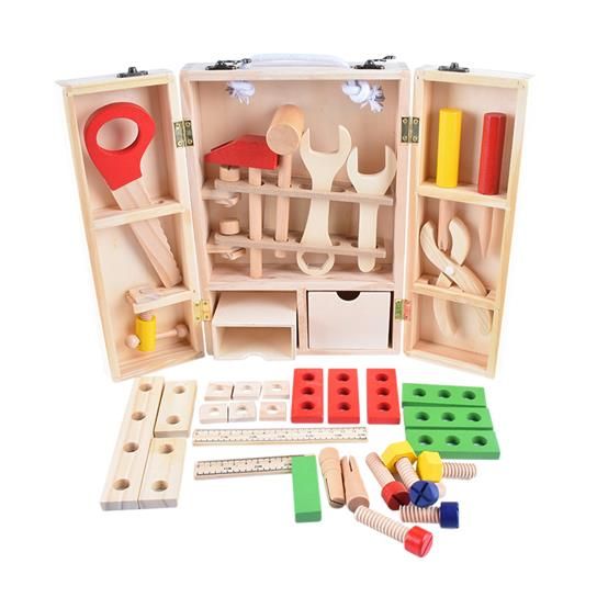 Wooden Carpenter Tools Set for Kids - 43 Piece