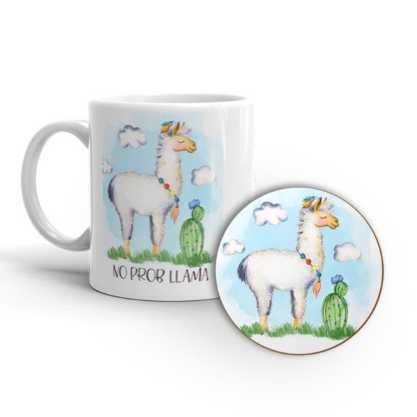 MugNolia No prob-llama Coffee Mug &amp; Coaster Set