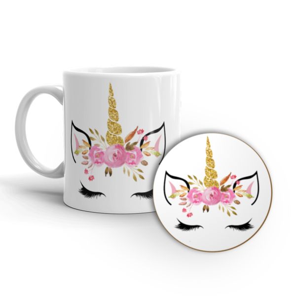 MugNolia Unicorn Coffee Mug &amp; Coaster Set