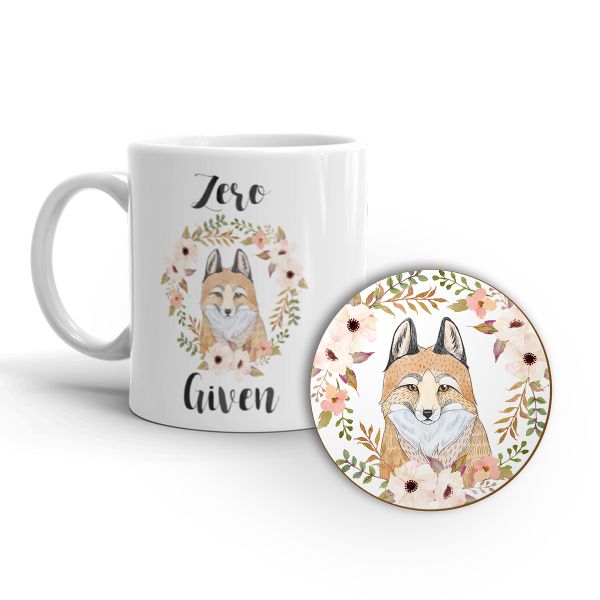 MugNolia Zero Fox Given Coffee Mug &amp; Coaster Set
