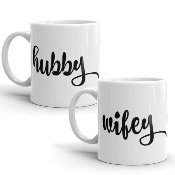MugNolia Hubby &amp; Wifey Coffee Mug Set