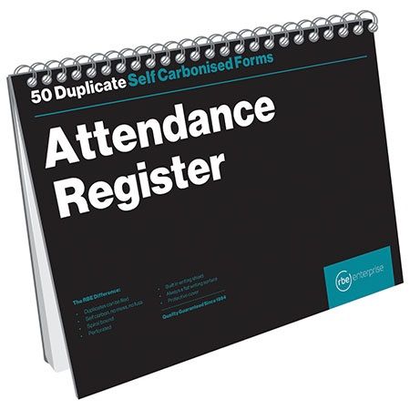 RBE: Attendance Register Spiral- 50 Sets - Duplicate - A4
