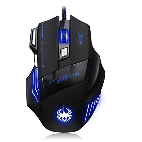 Zelotes 7200 DPI 7 Buttons LED Optical USB Wired Gaming Mouse - Black