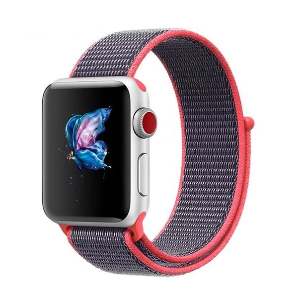 Binah G Nylon Sports Band for Apple Watch - Red &amp; Black (42mm)