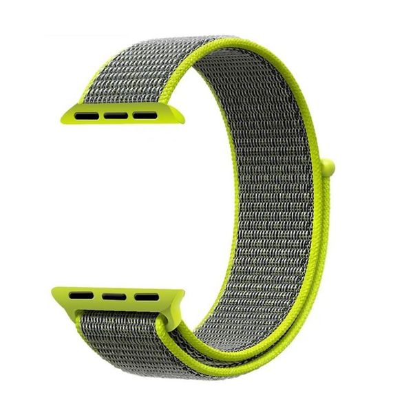 Binah G Nylon Sports Band for Apple Watch - Bright Green &amp; Black (42mm)
